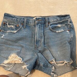 Abercrombie & Fitch Blue Jean Shorts Distressed Casual Style